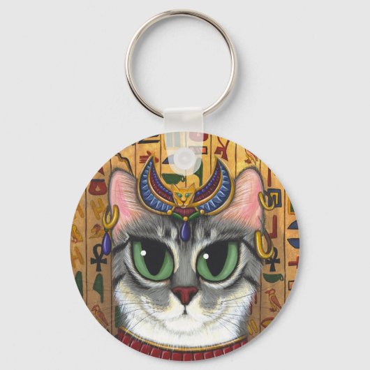 Porte-clés Bast Goddess, Porte - clé d'art chat du Bastet égy (Recto)