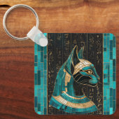 Porte-clés Bastet, déesse chatte égyptienne - Art mosaïque (Recto)