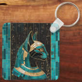 Porte-clés Bastet, déesse chatte égyptienne - Art mosaïque (Verso)