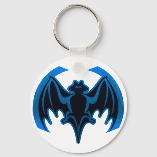 Porte-clés Bat Bleu Le MUSÉE Zazzle Cadeaux (Recto)