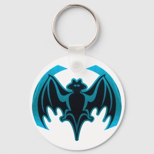 Porte-clés Bat Cyan Le MUSÉE Zazzle Cadeaux (Recto)