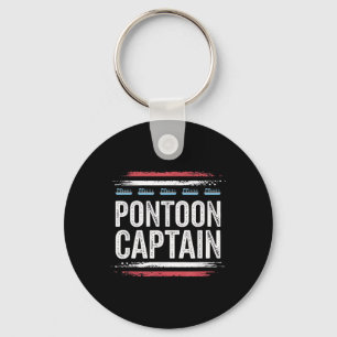 Porte-clés Bateau à ponton noir - capitaine 4 juillet