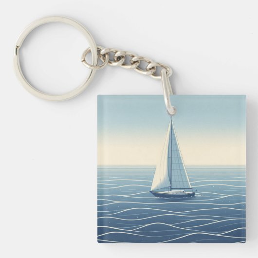 Porte-clés Bateau à voile en haute mer (Devant)