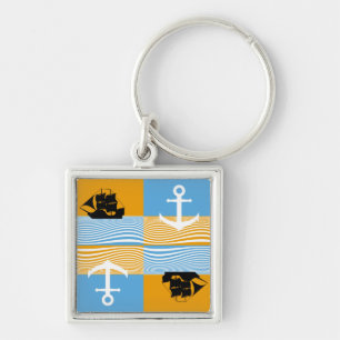 Porte-clés Bateau à voile et motif d'ancre