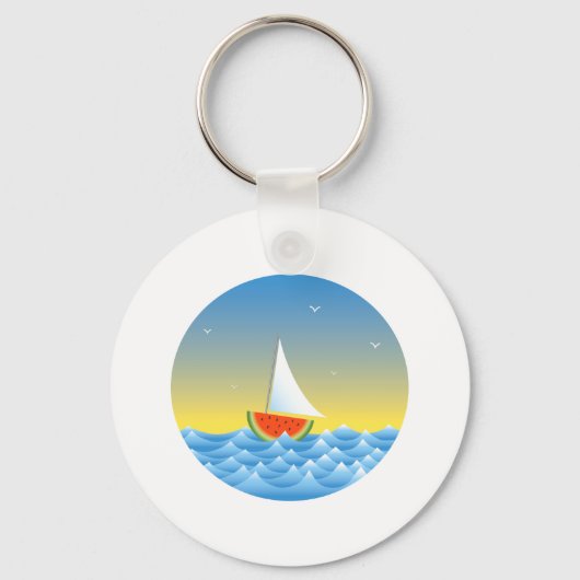 Porte-clés Bateau à voile pastèque (Recto)
