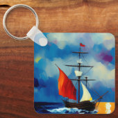 Porte-clés Bateau dans la nuit (Recto)