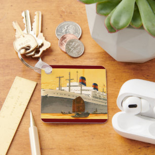 Porte-clés Bateau de croisière vintage vers l'Orient avec jon