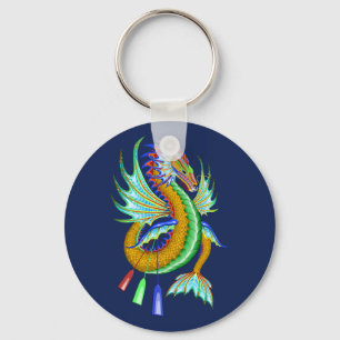 Porte-clés Bateau Dragon Gold et Green Water Racing