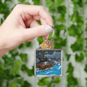 Porte-clés Bateau pirate dans la tempête (main)