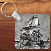Porte-clés Bateau pirate et galion (Recto)