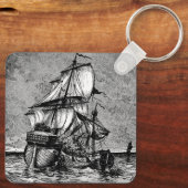 Porte-clés Bateau pirate et galion (Verso)