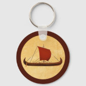 Porte-clés Bateau viking à voile rouge II (Recto)