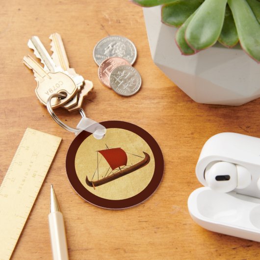 Porte-clés Bateau viking à voile rouge II (Bureau)