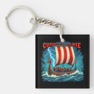 Porte-clés Bateau Viking Nordic Warrior Conquer Ou Mourir