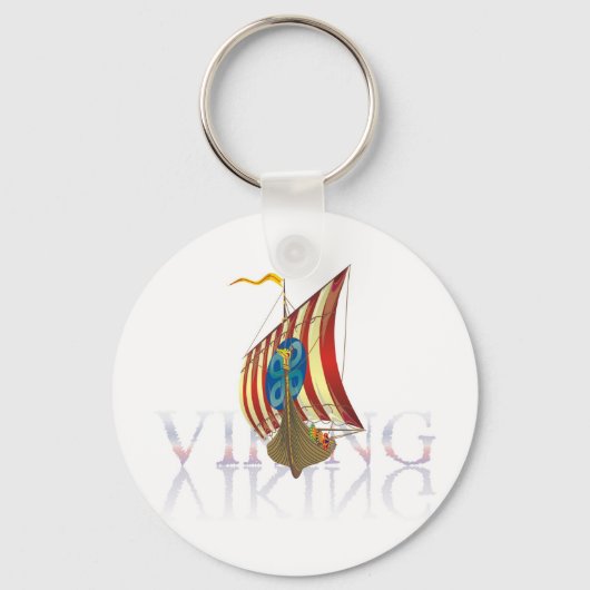 Porte-clés Bateau viking réfléchissant sur une eau mystérieus (Recto)