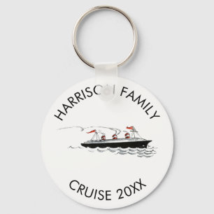 Porte-clés Bateau vintage personnalisé de la croisière   de