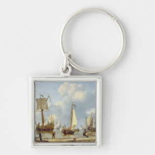 Porte-clés Bateaux dans l'eau calme avec des figures du