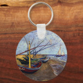 Porte-clés Bateaux de pêche sur la plage (Recto)