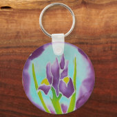 Porte-clés Batik d'Iris Fleur violet (Recto)