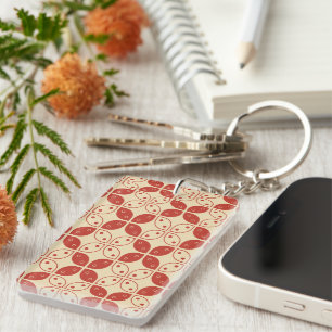 Porte-clés Batik Kawung, motif indonésien, javanais, ethnique