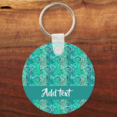 Porte-clés Batik tourbillons bleus à motif (Recto)