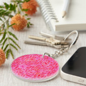 Porte-clés Batik Tribal - nuances de rose fuchsia (Devant Droit)