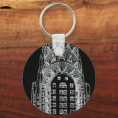 Porte-clés Bâtiment Chrysler noir et blanc (Recto)