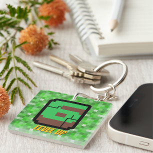 Porte-clés Bâtiment Pixelated Gamer Green Niveau 6