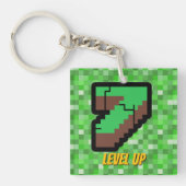 Porte-clés Bâtiment Pixelated Gamer Vert Level Up 7 (Devant)