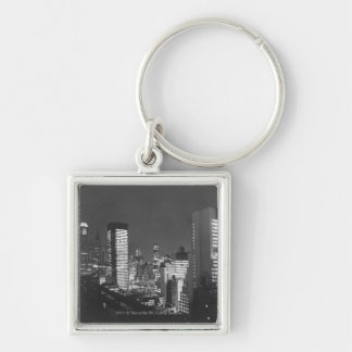 Porte-clés Bâtiments de ville la nuit B&W, vue élevée