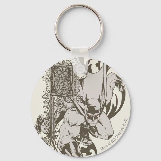 Porte-clés Batman et lettre décorée B (Recto)