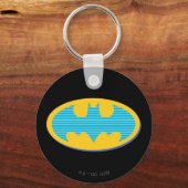 Porte-clés Batman | Symbole Cyan Stripes (Recto)