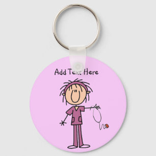 Porte-clés Bâton blanc pour femme Figure infirmière T-shirts 