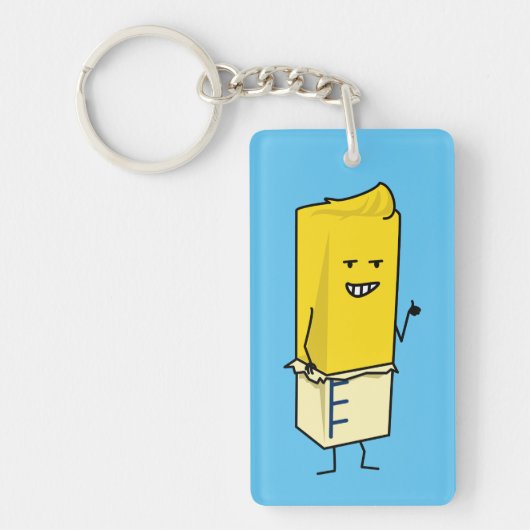 Porte-clés Bâton de beurre beurré des pouces heureux de (Devant)