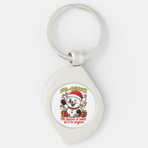 Porte-clés Bâton de bonbon festif Magique Joyeux Noël Bonhomm
