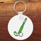 Porte-clés Bâton de hockey sur gazon vert (Recto)