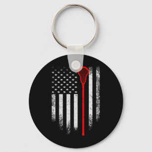 Porte-clés Bâton de Lacrosse Vintage Usa Drapeau Américain Di