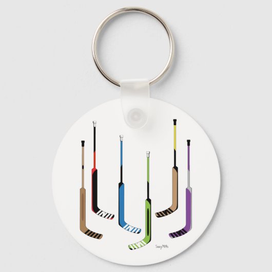 Porte-clés Bâtons de hockey de gardien de but (Recto)