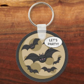 Porte-clés Bats Having Party on Full Moon (Recto)