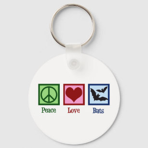 Porte-clés Bats Peace Love