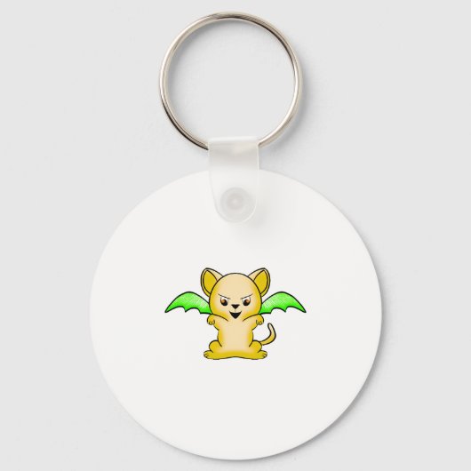 Porte-clés Batsouris. Souris drôle avec ailes de chauve-souri (Recto)