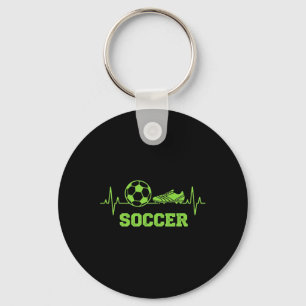 Porte-clés Battement de coeur de football et graphique de cra