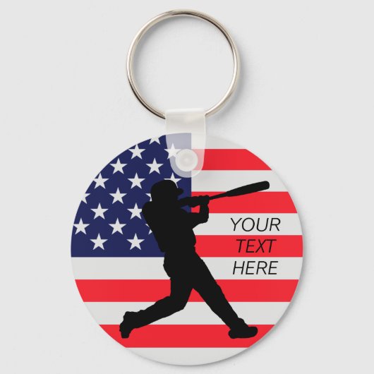 Porte-clés Batterie de baseball et drapeau américain (Recto)