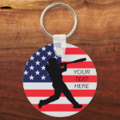 Porte-clés Batterie de baseball et drapeau américain (Recto)
