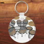 Porte-clés Batterie : Kit de batterie blanc : Modèle 3D : (Recto)