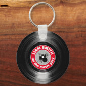 Porte-clés Batterie vinyle Porte - clé rouge (Verso)