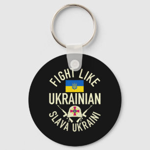 Porte-clés Battez comme un Ukrainien Soutenez l'Ukraine Je su