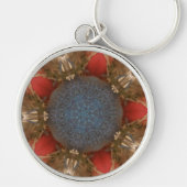 Porte-clés Baubles de décoration de Noël rouge bleu (Devant)