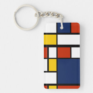 Porte-clés bauhaus motif peinture géométrique abstraite mo