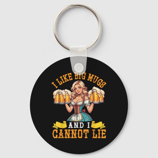 Porte-clés Bavaroise Beer Maiden J'Aime Les Grosses Mugs Et J (Recto)